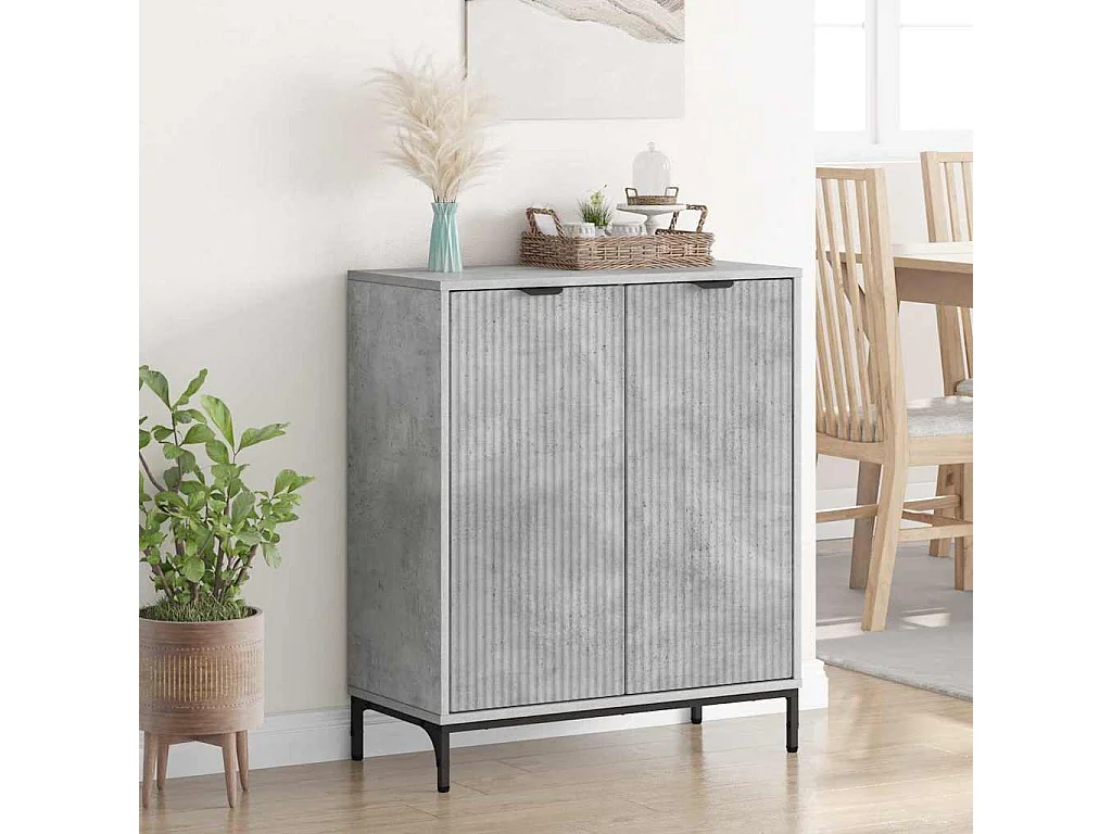Buffet Gris béton 69,5 x 33 x 82 cm Bois d'ingénierie