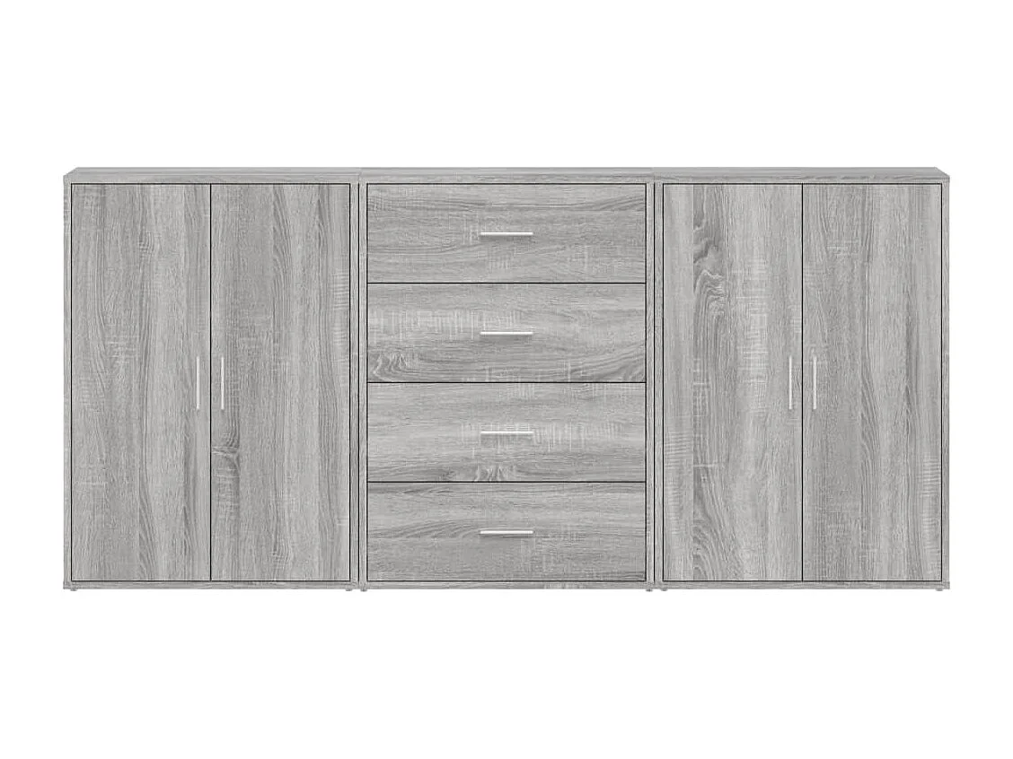 Buffets 3 pièces sonoma gris 60x31x84 cm bois d'ingénierie