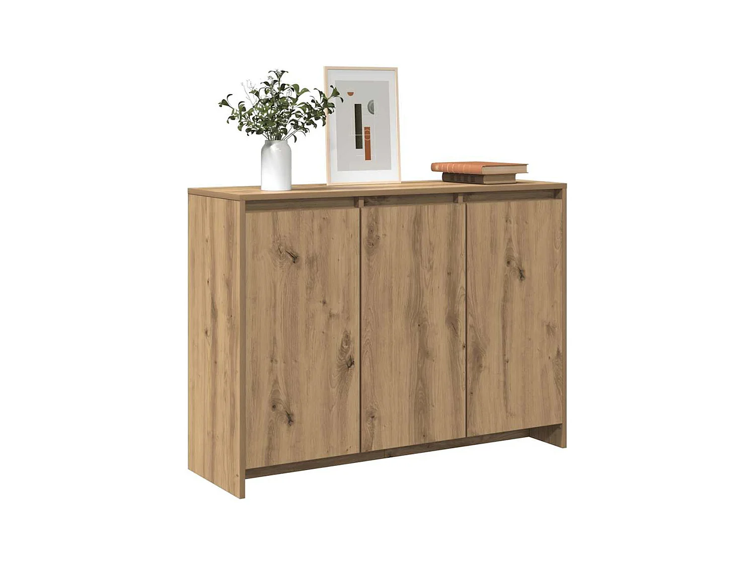 Buffet chêne artisanal 102x33x75 cm bois d'ingénierie