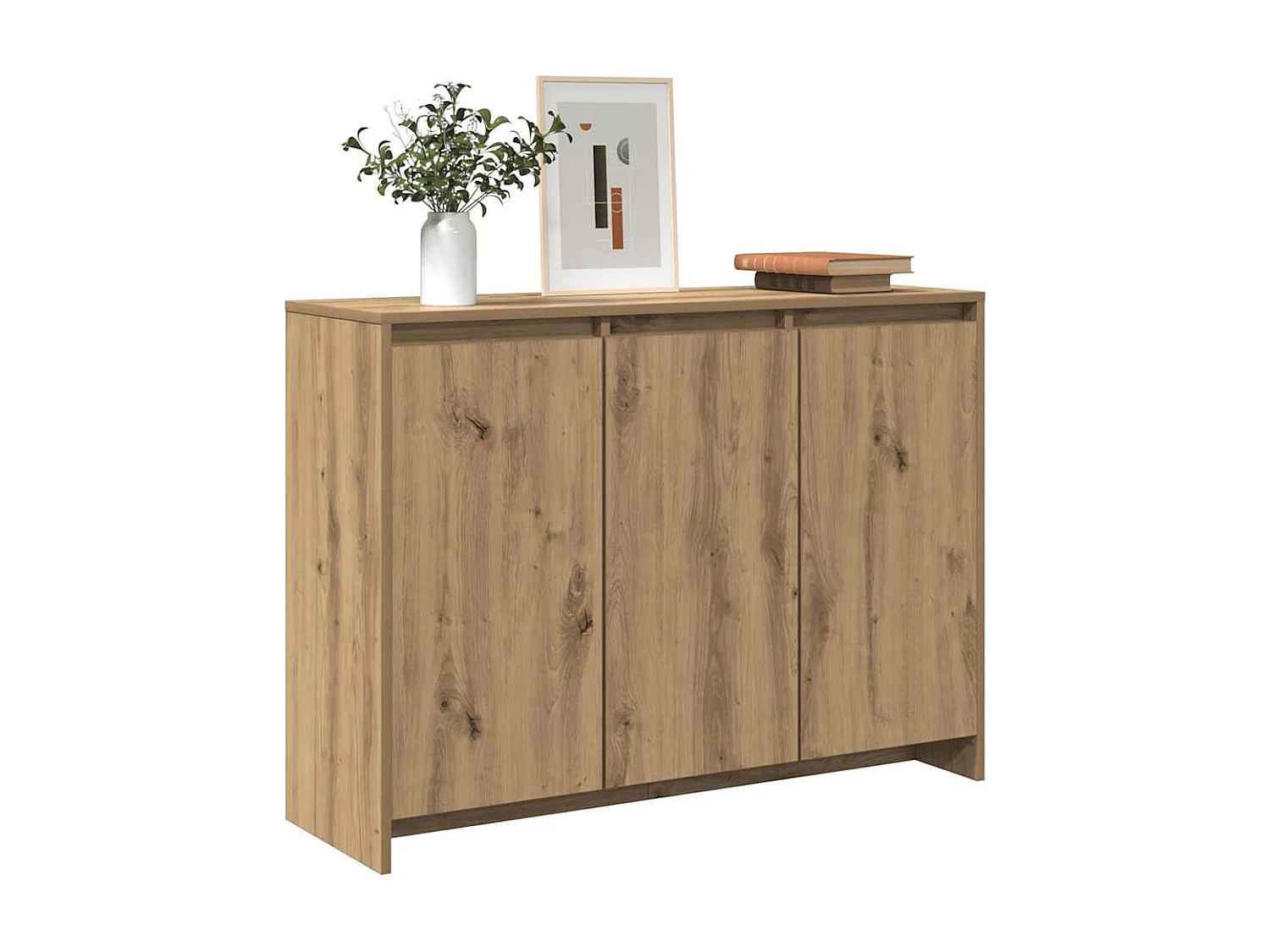 Buffet chêne artisanal 102x33x75 cm bois d'ingénierie
