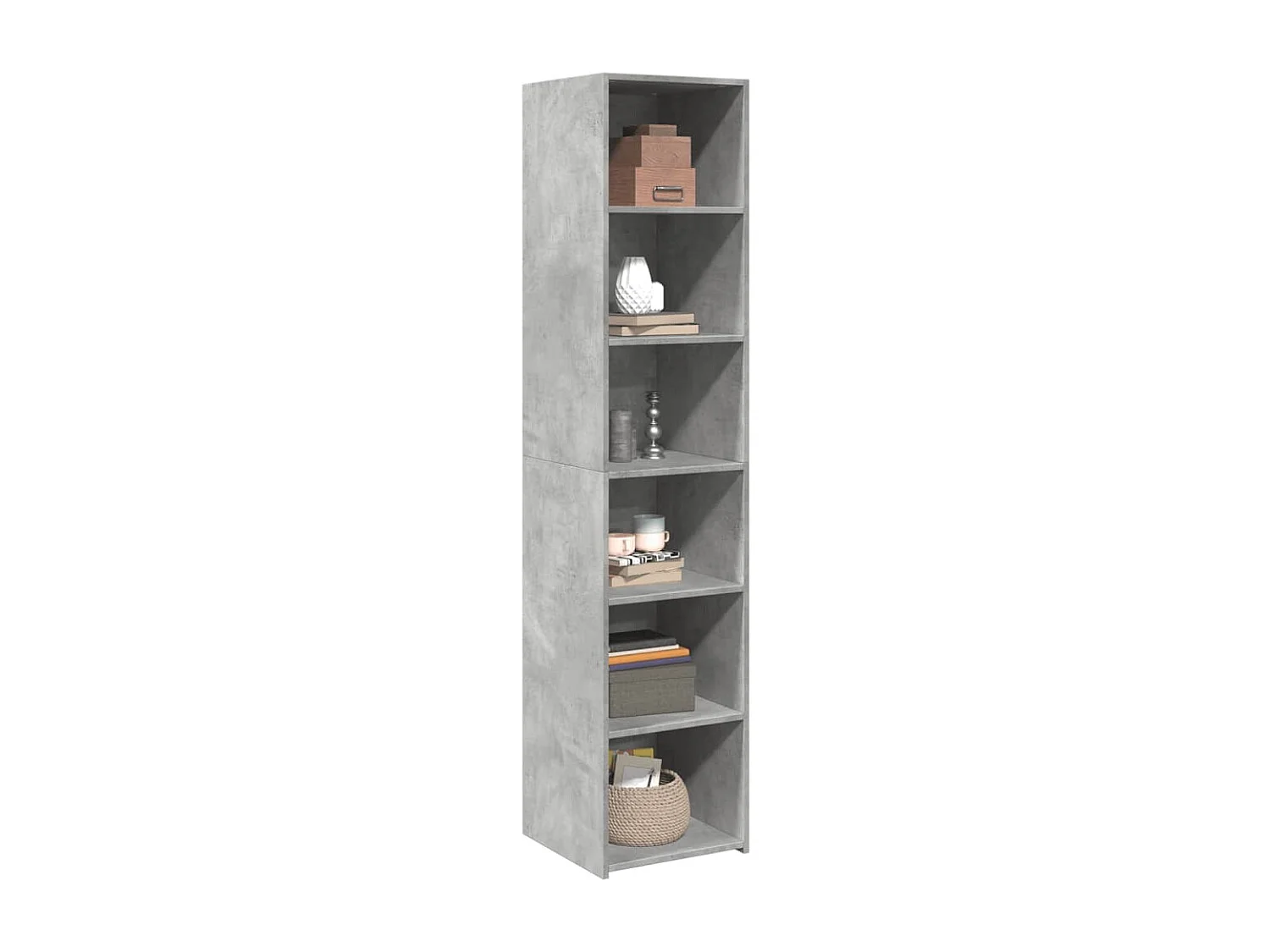 Buffet haut gris béton 40x41x185 cm bois d'ingénierie