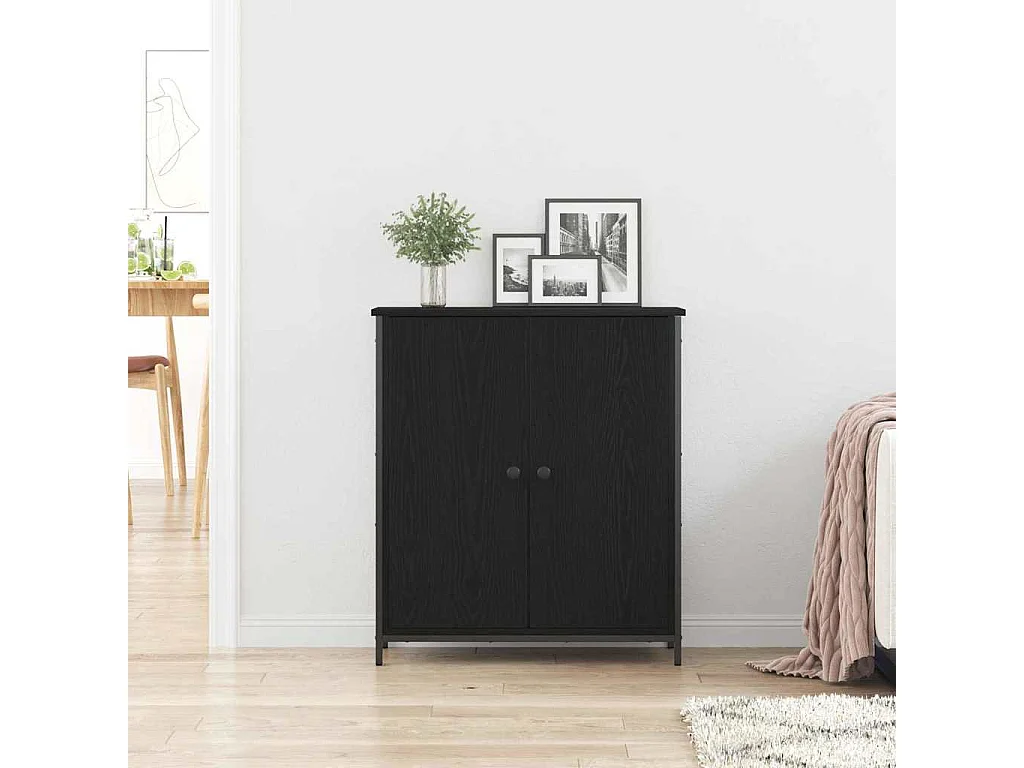 Buffet Chêne noir 70 x 30 x 80 cm Bois d'ingénierie