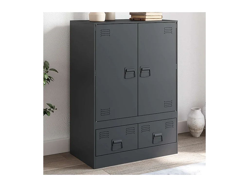 Buffet haut anthracite 67x39x95 cm acier