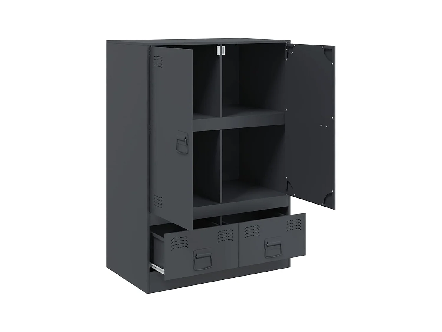 Buffet haut anthracite 67x39x95 cm acier