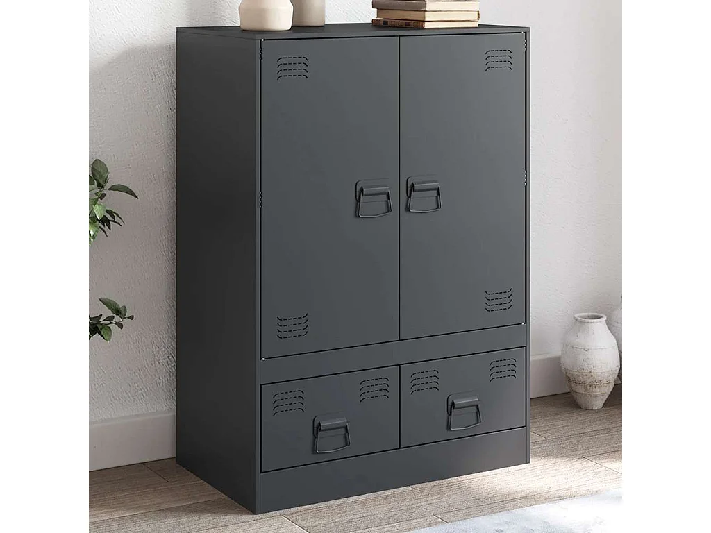 Buffet haut anthracite 67x39x95 cm acier