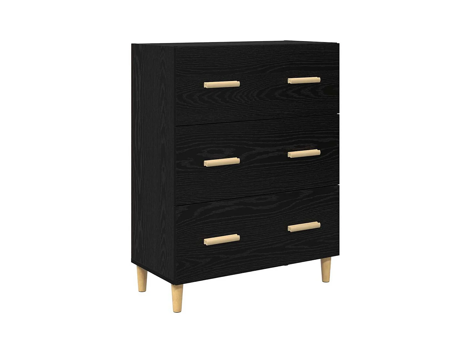 Dressoir Zwart eiken 34 x 69.5 x 90 cm Bewerkt hout