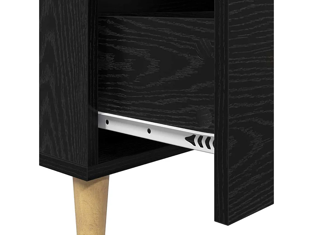 Dressoir Zwart eiken 34 x 69.5 x 90 cm Bewerkt hout