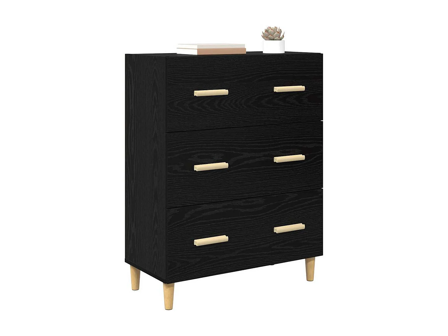 Buffet Chêne noir 34 x 69.5 x 90 cm Bois d'ingénierie