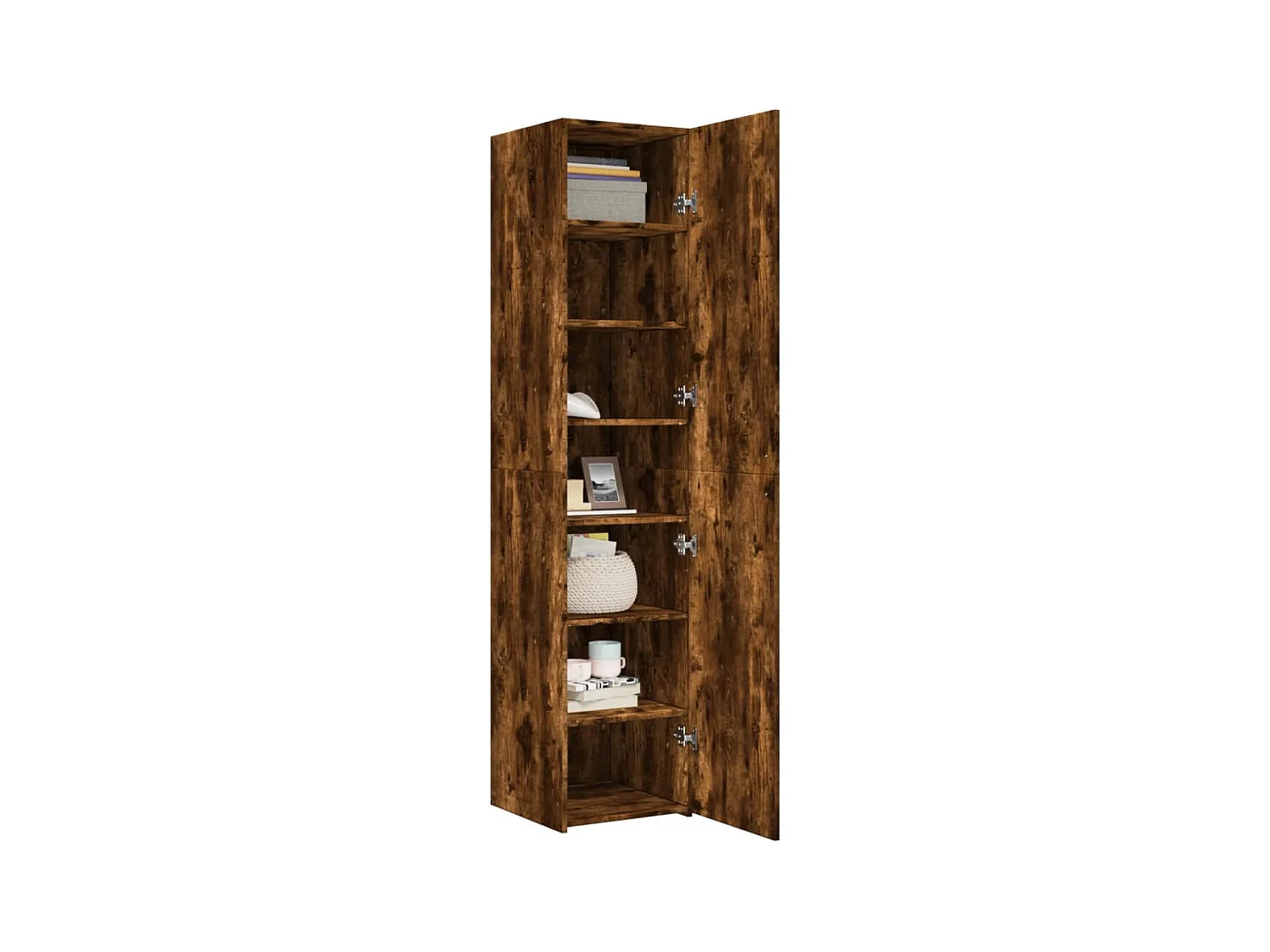 Buffet haut chêne fumé 40x42,5x185 cm bois d'ingénierie