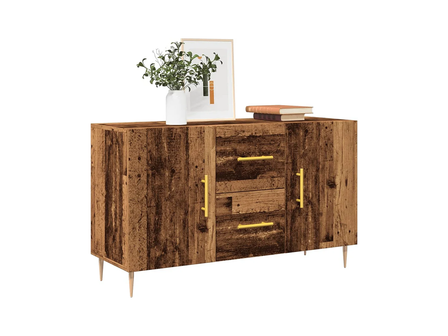 Aparador de madera de ingeniería envejecida 100x36x60 cm