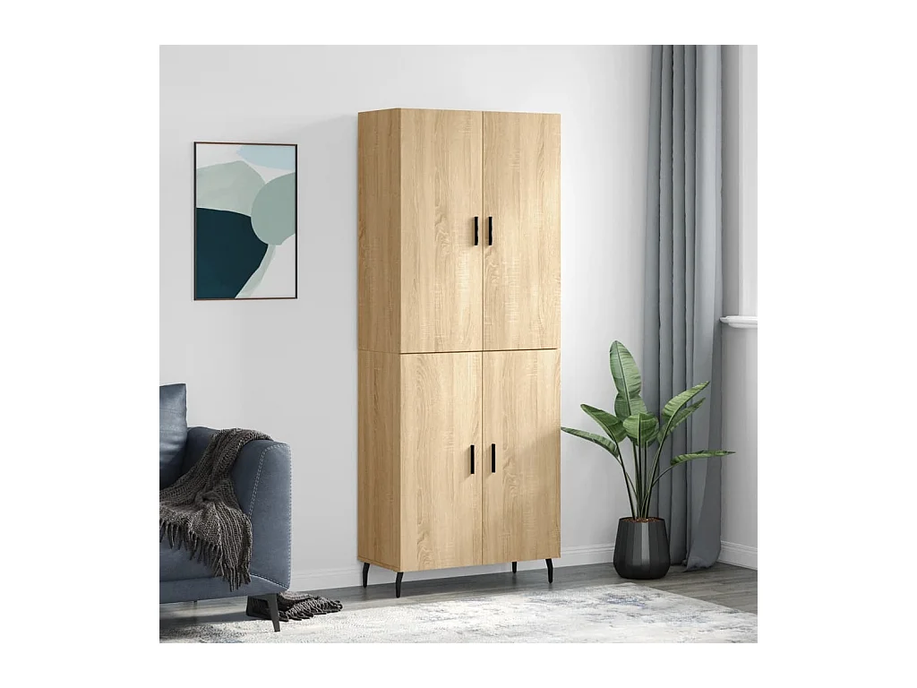 Armário alto 69,5x34x180 cm derivados de madeira cor sonoma