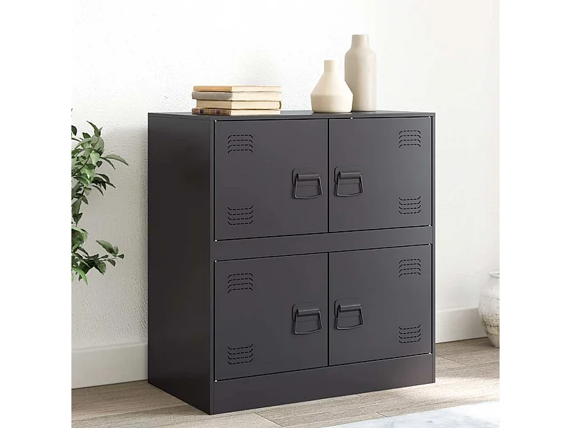 Buffet noir 67x39x73 cm acier