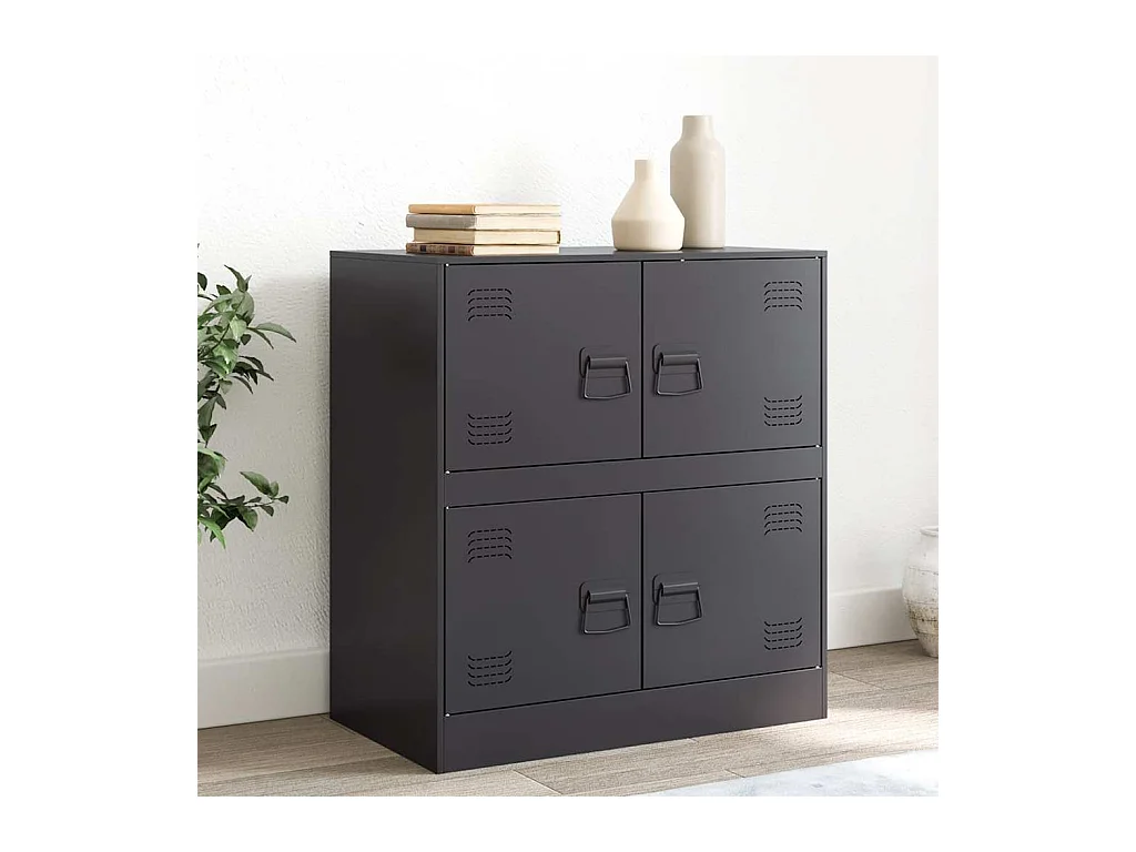 Buffet noir 67x39x73 cm acier