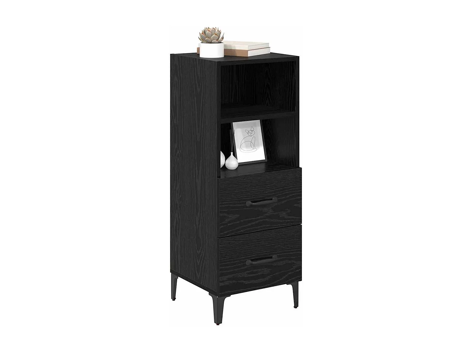 Buffet Chêne noir 34 x 34,5 x 90 cm Bois d'ingénierie