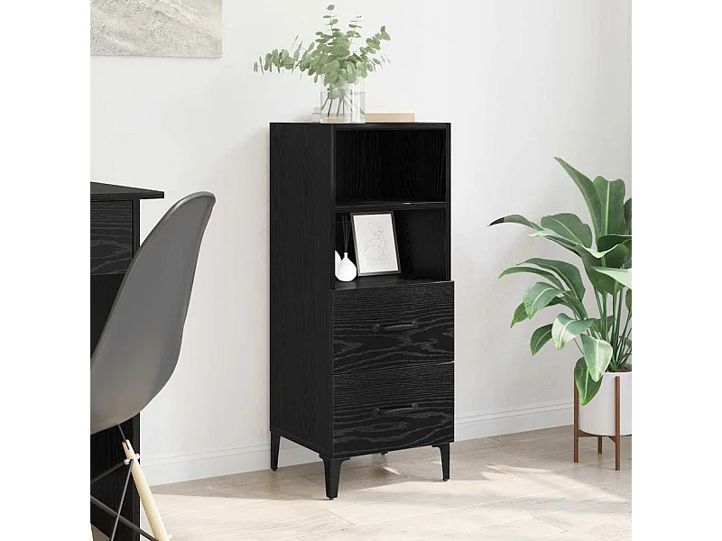 Buffet Chêne noir 34 x 34,5 x 90 cm Bois d'ingénierie