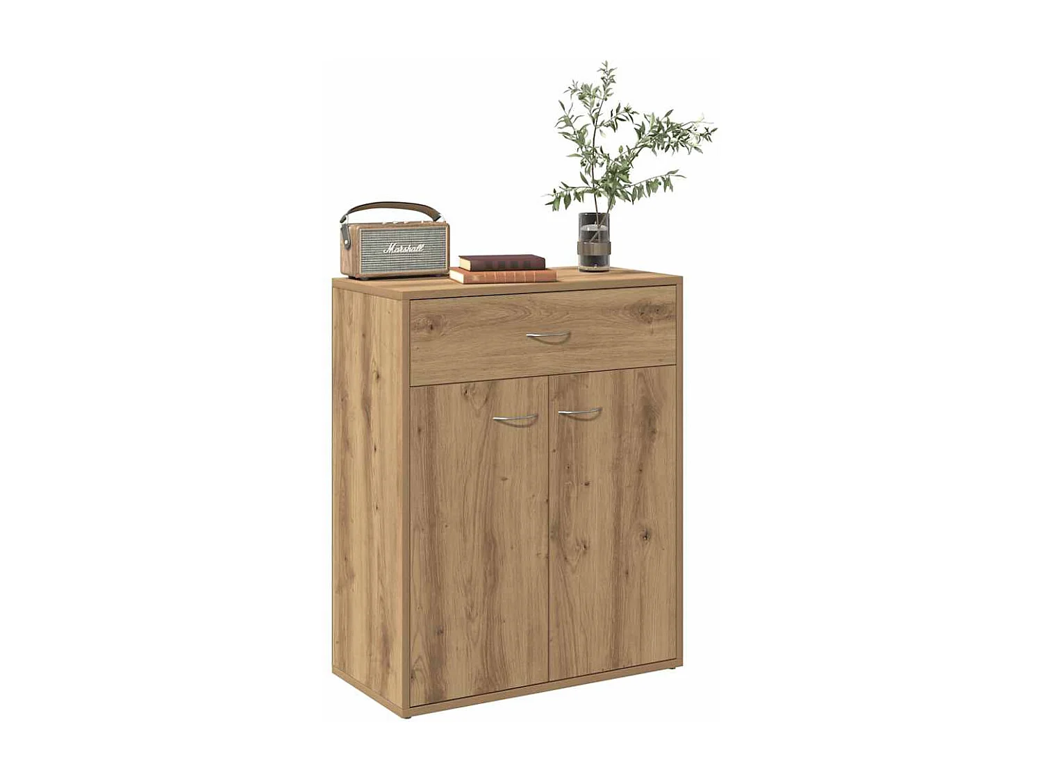 Buffet chêne artisanal 60x30x75 cm bois d'ingénierie