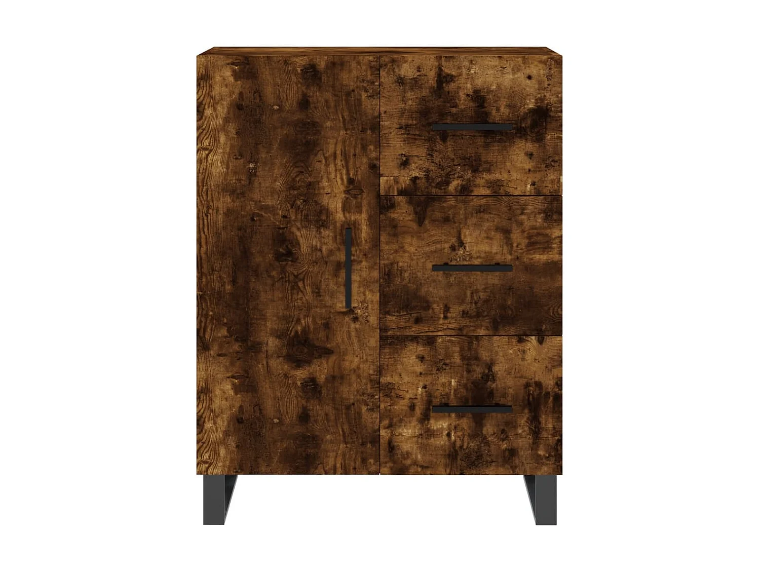 Hoge kast 69,5x34x180 cm bewerkt hout gerookt eikenkleurig