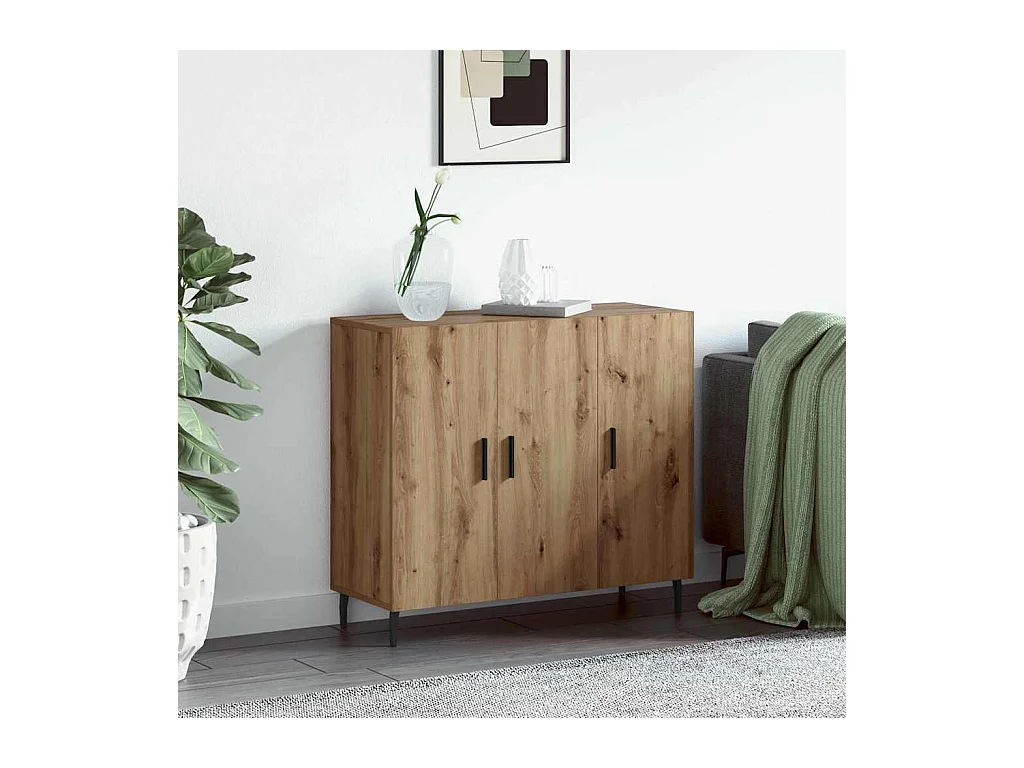 Dressoir Bruin 90 x 34 x 80 cm Bewerkt hout