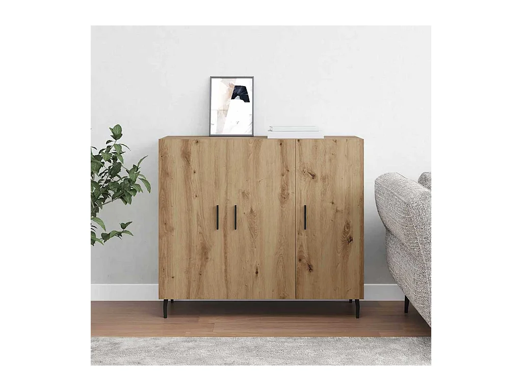 Dressoir Bruin 90 x 34 x 80 cm Bewerkt hout