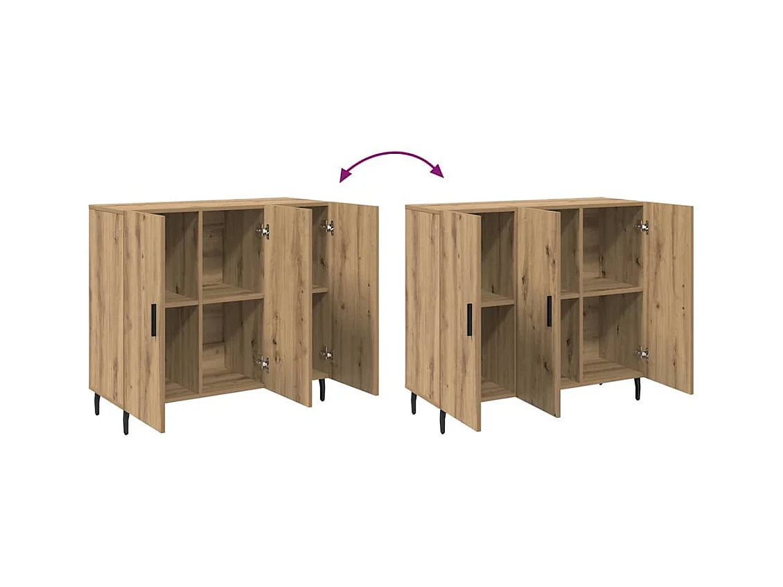 Dressoir Bruin 90 x 34 x 80 cm Bewerkt hout