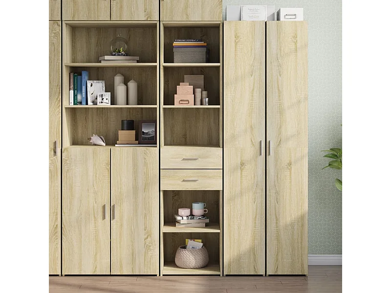 Buffet haut chêne sonoma 45x42,5x185 cm bois d'ingénierie