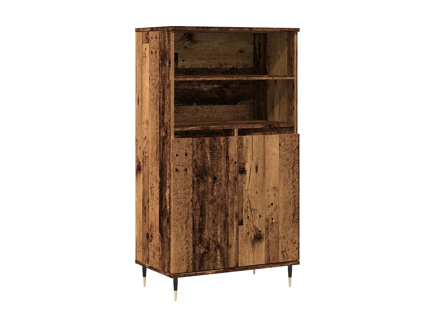 Buffet haut vieux bois 60x36x110 cm bois d'ingénierie