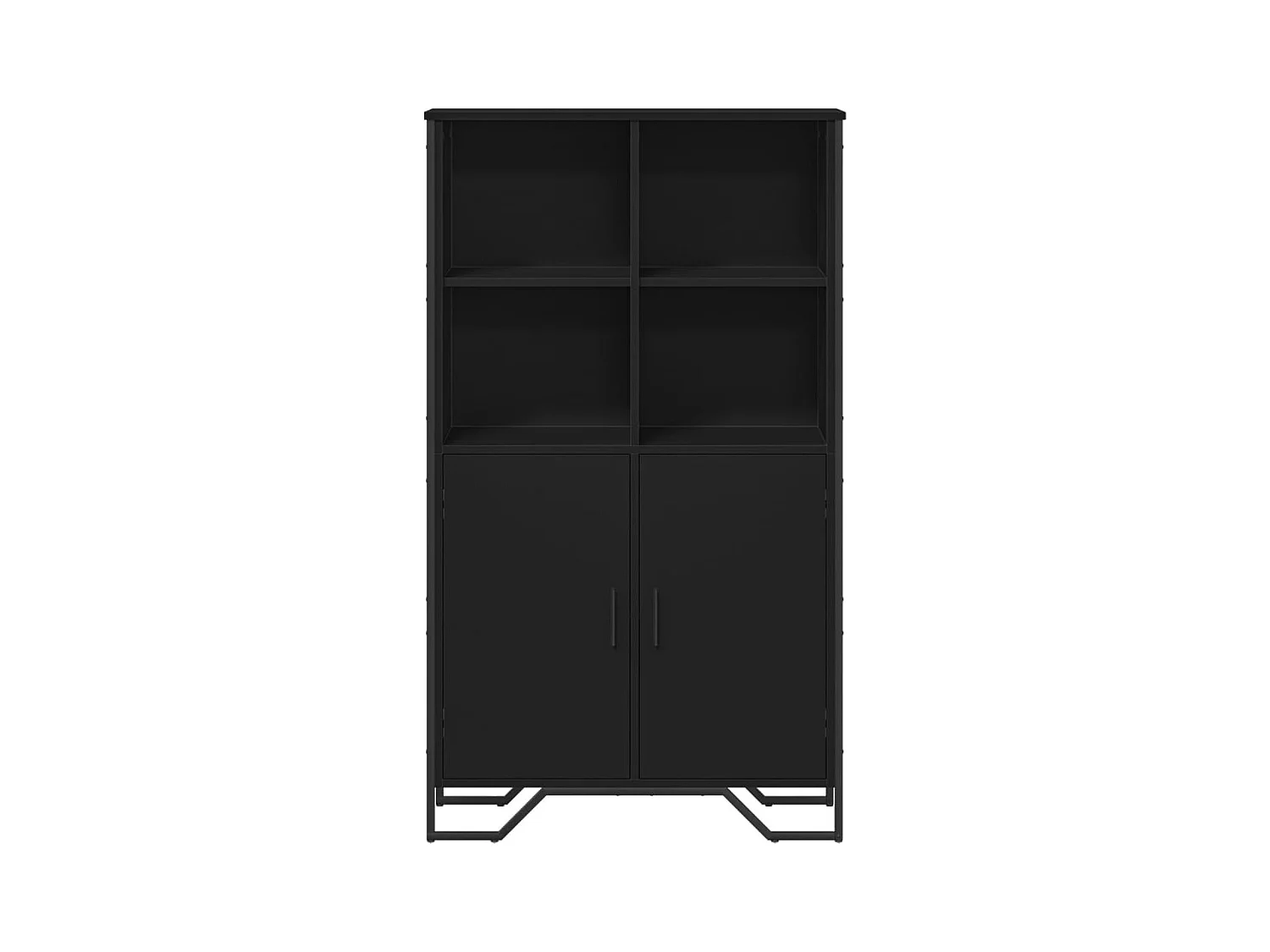 Hoge kast 79,5x35,5x137,5 cm bewerkt hout zwart