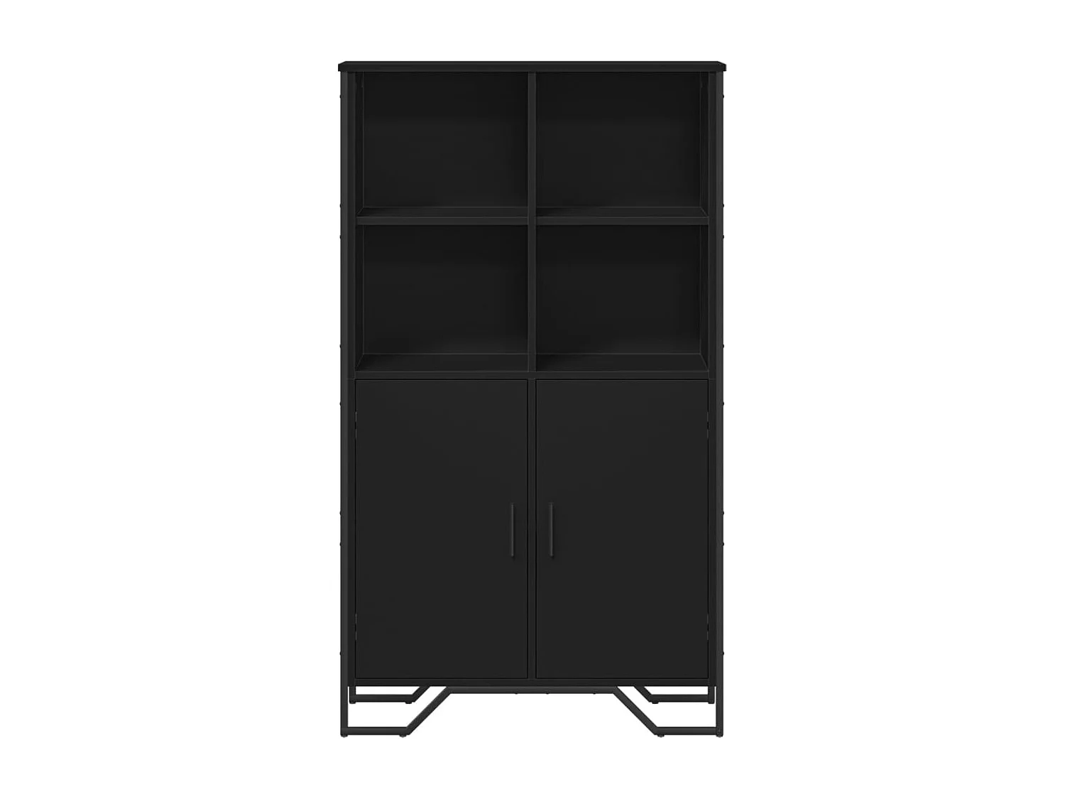 Buffet haut noir 79,5x35,5x137,5 cm bois d'ingénierie