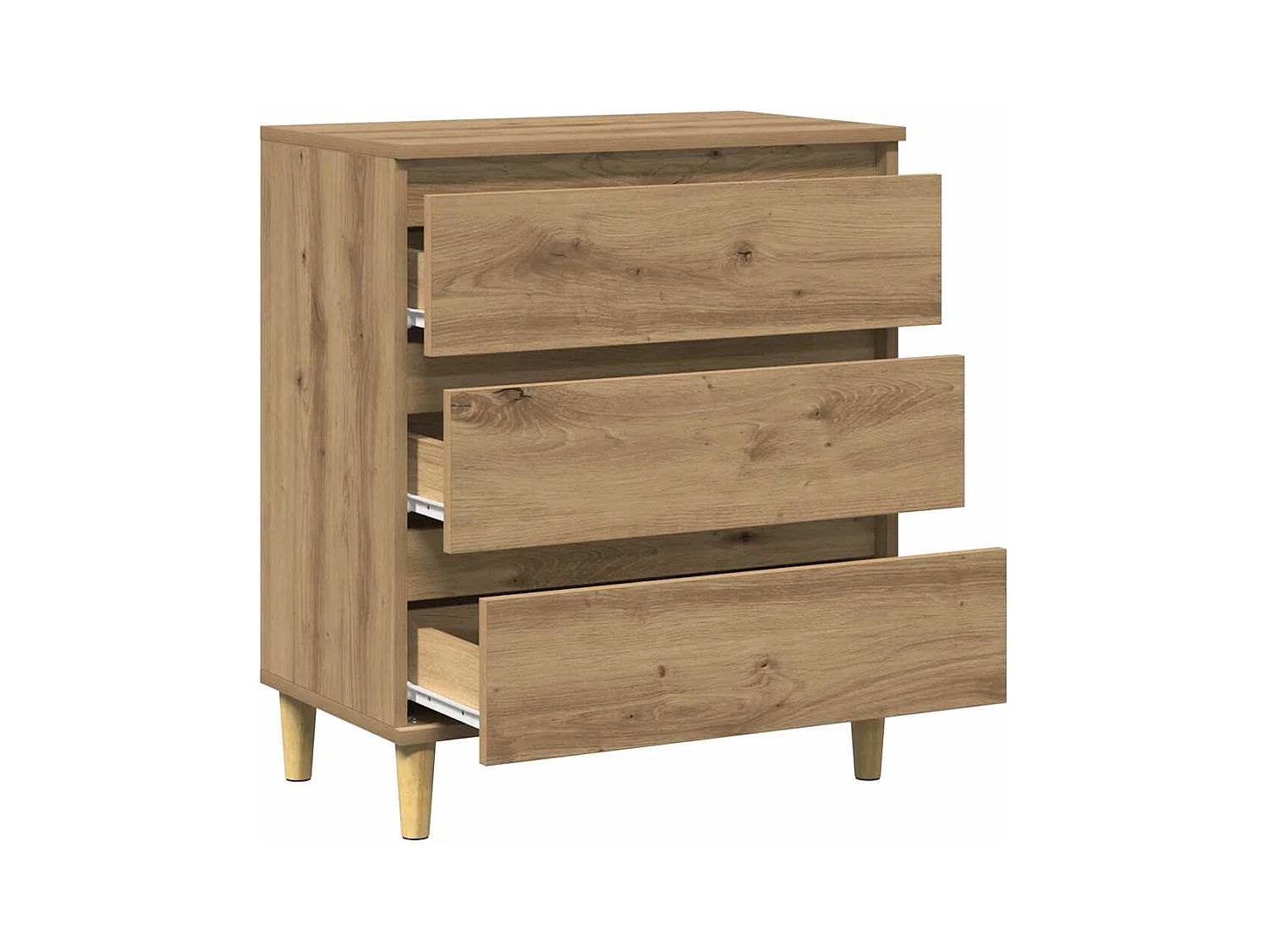 Aparador madera contrachapada roble artisian 60x35x70 cm