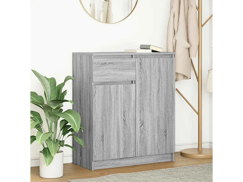 Buffet avec tiroir sonoma gris 71x35x84 cm bois d'ingénierie
