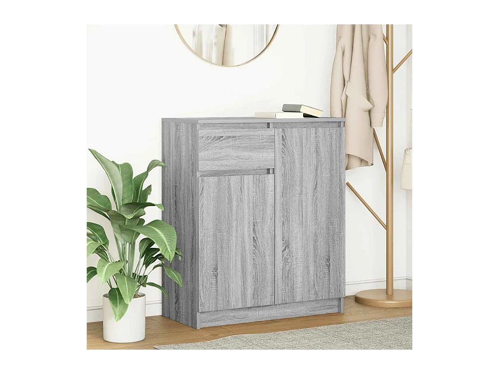 Buffet avec tiroir sonoma gris 71x35x84 cm bois d'ingénierie