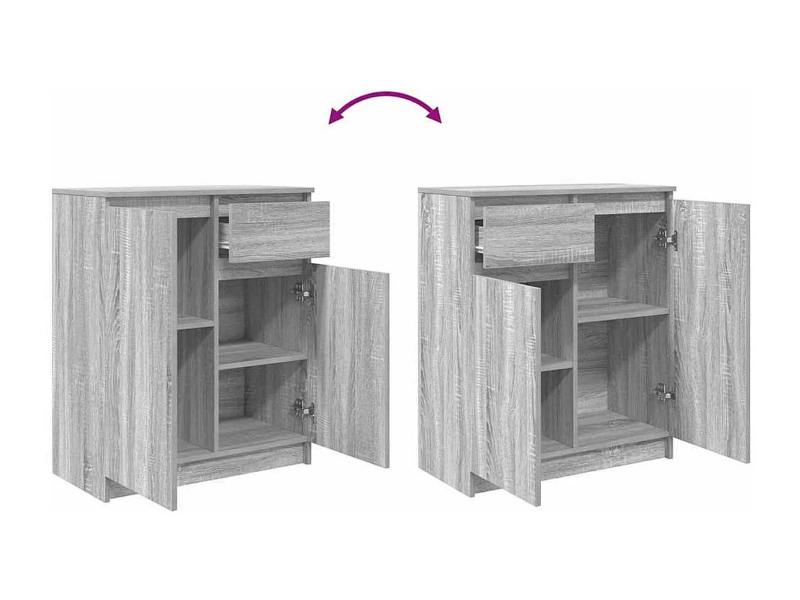 Buffet avec tiroir sonoma gris 71x35x84 cm bois d'ingénierie