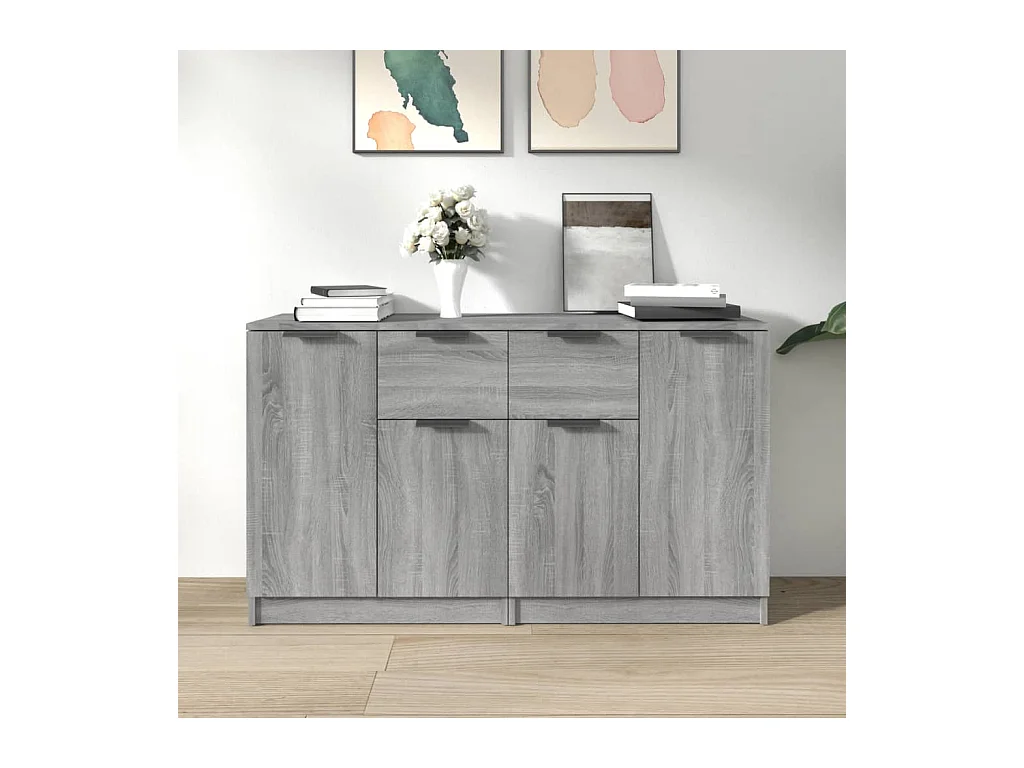 Buffets 2 pièces Sonoma gris 60x30x70 cm Bois d'ingénierie