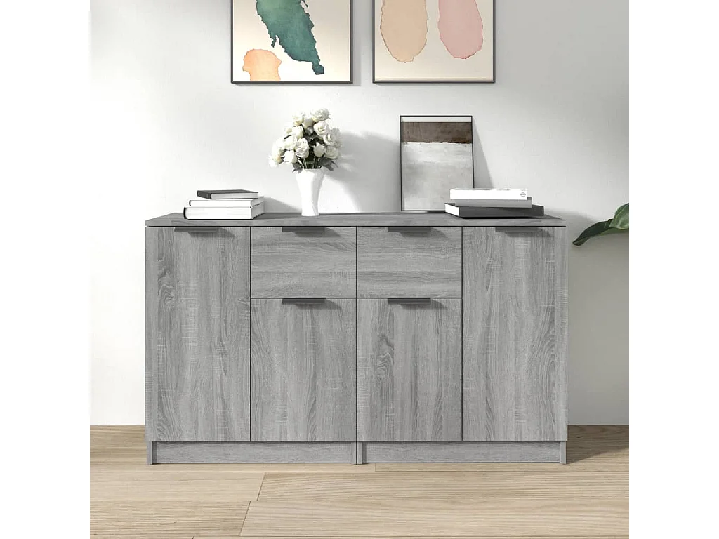 Buffets 2 pièces Sonoma gris 60x30x70 cm Bois d'ingénierie
