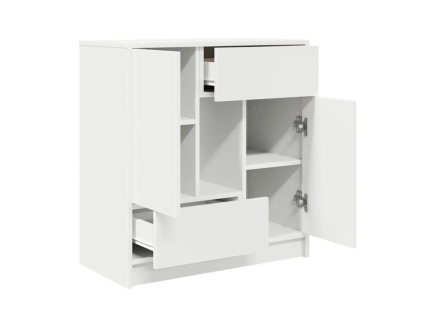 Buffet avec tiroirs et portes blanc 70,5x34x74,5 cm