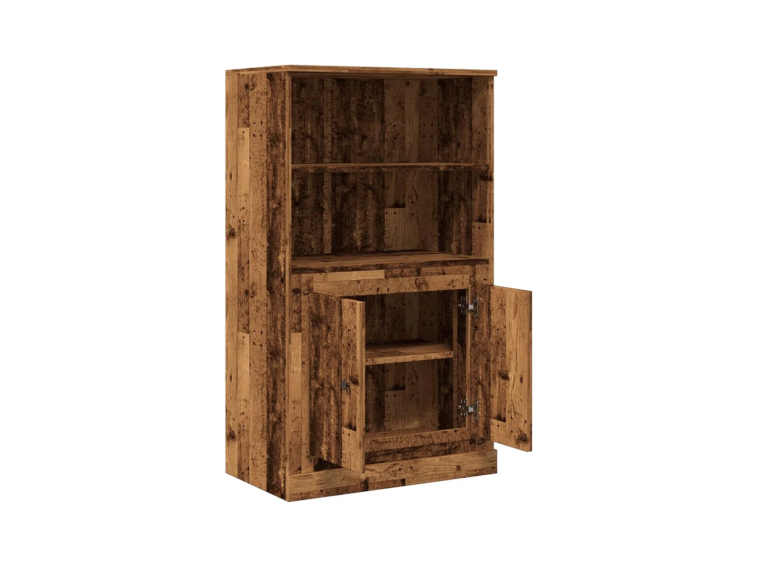 Buffet haut vieux bois 60x35,5x103,5 cm bois d'ingénierie