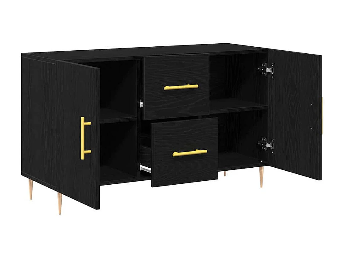 Buffet Chêne noir 100 x 36 x 60 cm Bois d'ingénierie