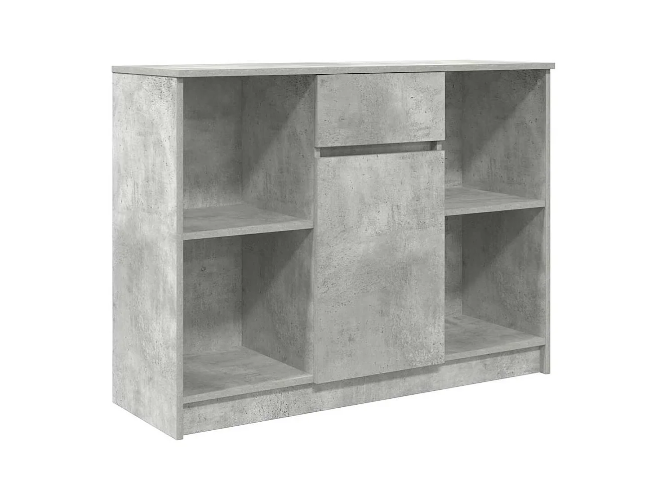 Buffet avec tiroir gris béton 101x35x76 cm bois d'ingénierie