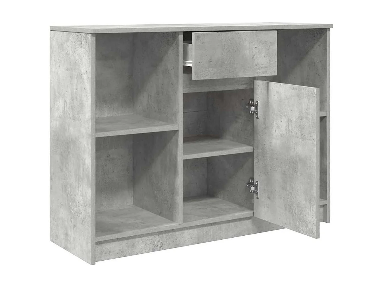 Buffet avec tiroir gris béton 101x35x76 cm bois d'ingénierie