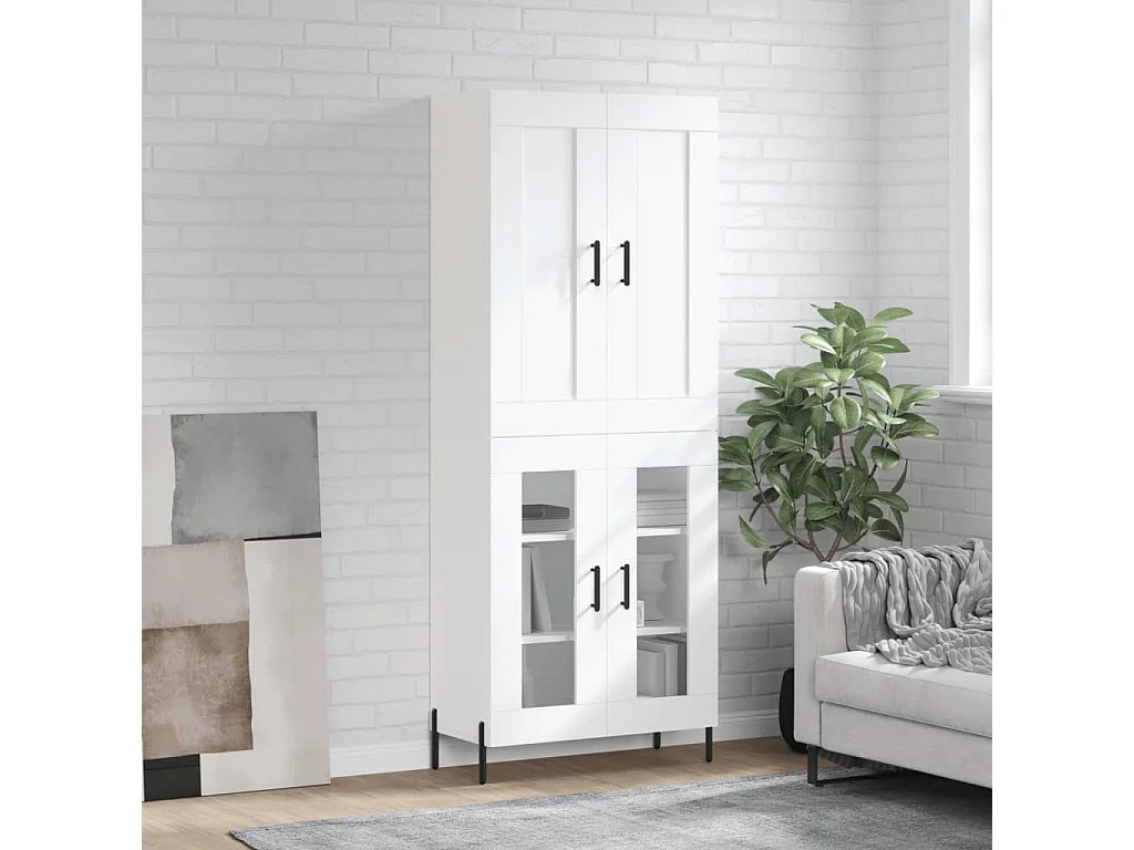 Armário alto 69,5x34x180 cm derivados de madeira branco