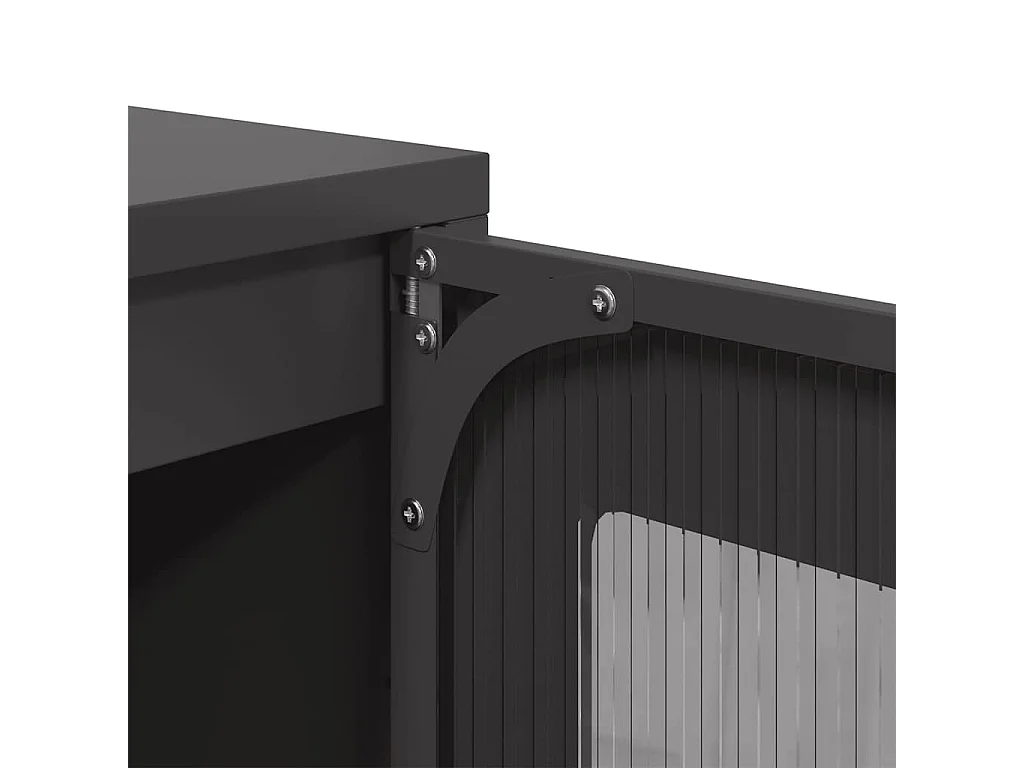 Buffet haut noir 68x39x123 cm acier