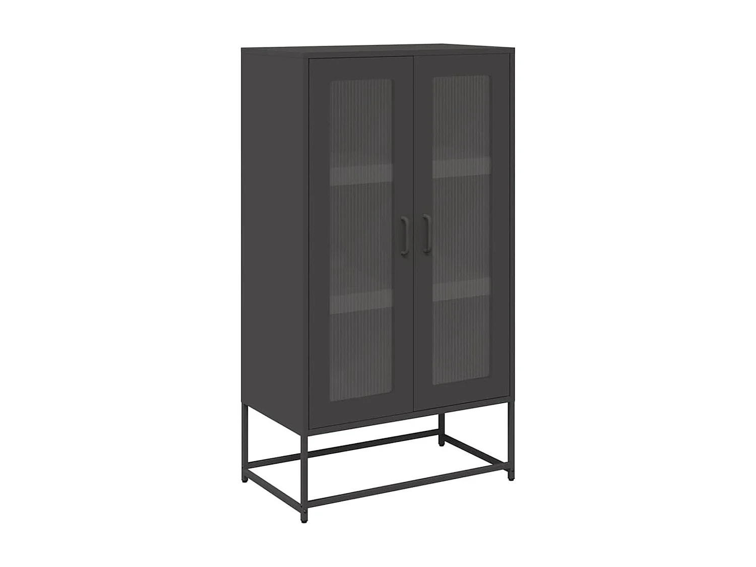 Buffet haut noir 68x39x123 cm acier