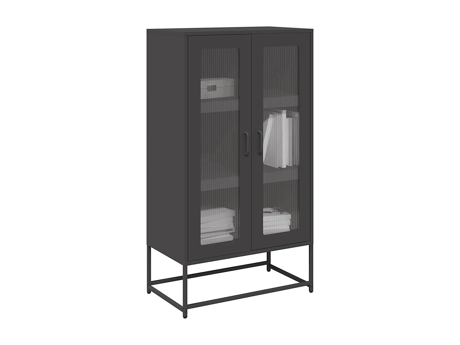 Buffet haut noir 68x39x123 cm acier
