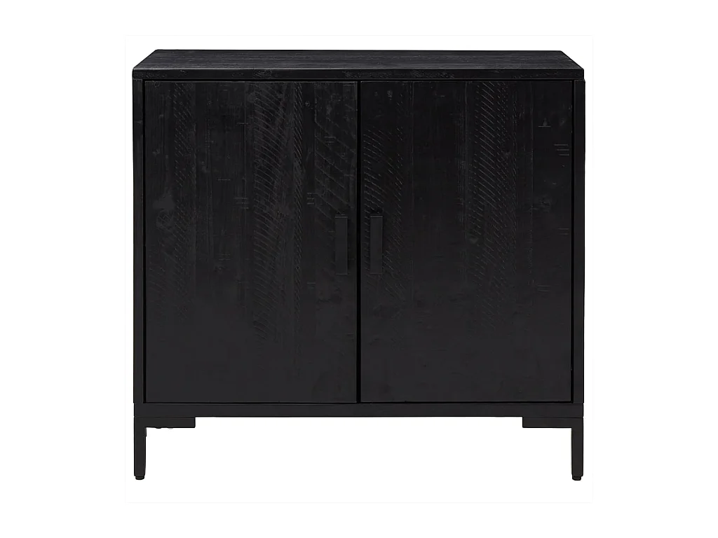 Buffet Noir 75x35x70 cm Bois de pin massif