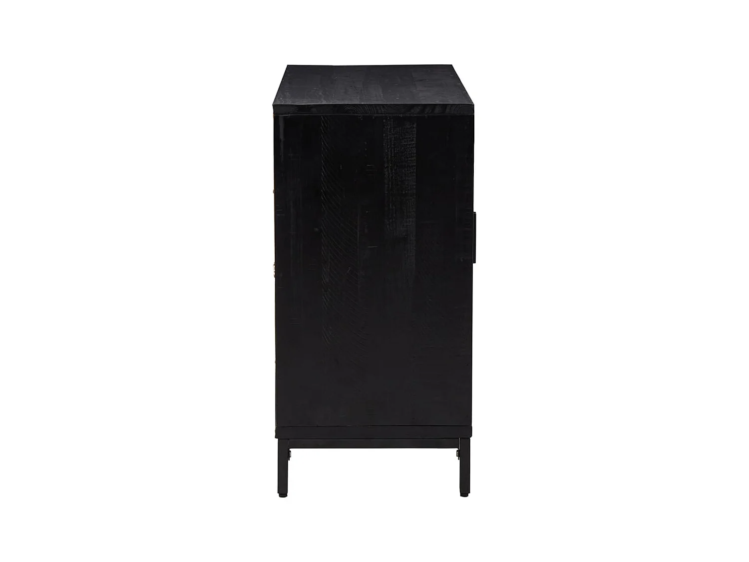 Buffet Noir 75x35x70 cm Bois de pin massif
