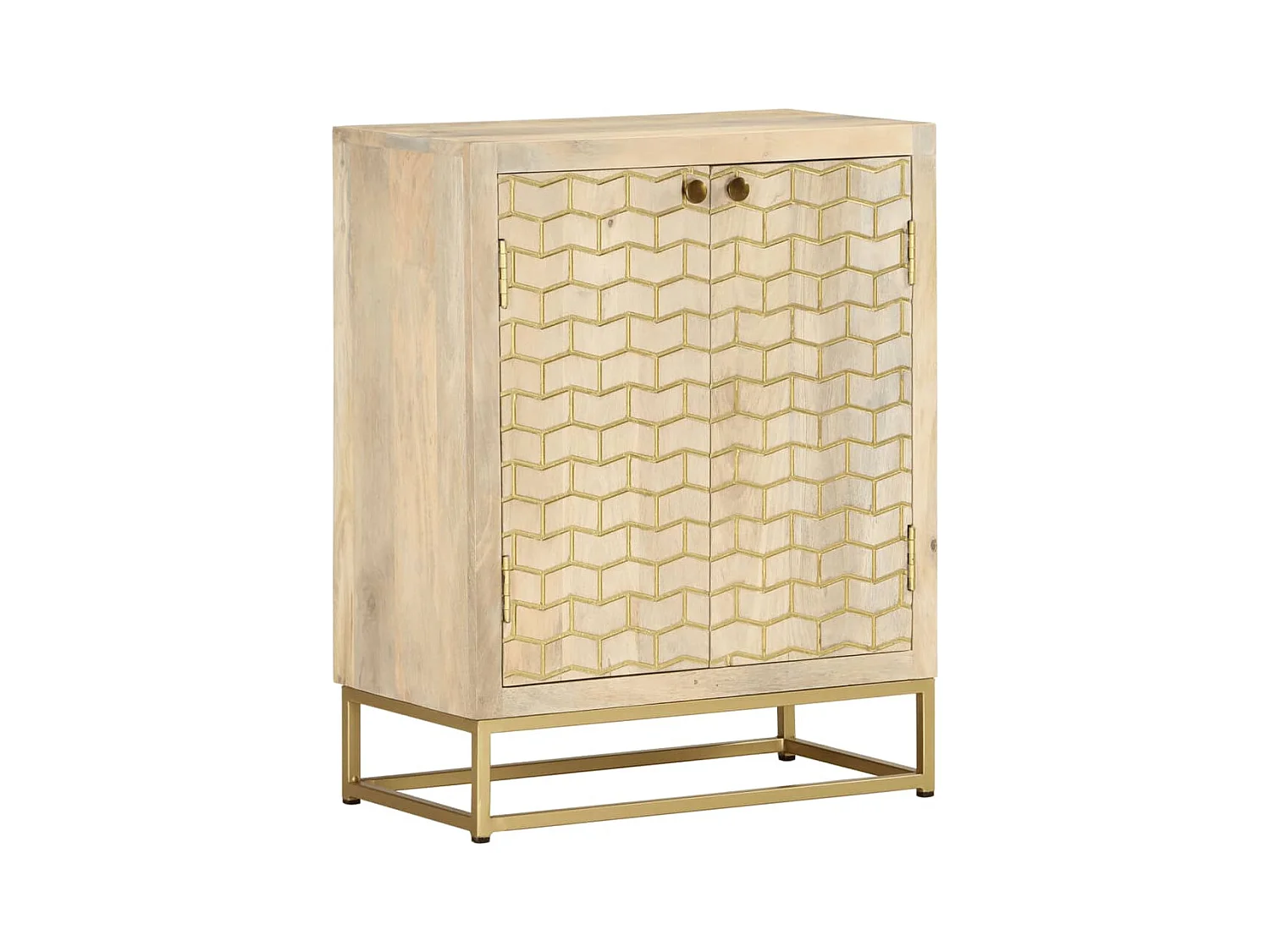 Buffet avec 2 portes 55x30x70 cm bois massif de manguier