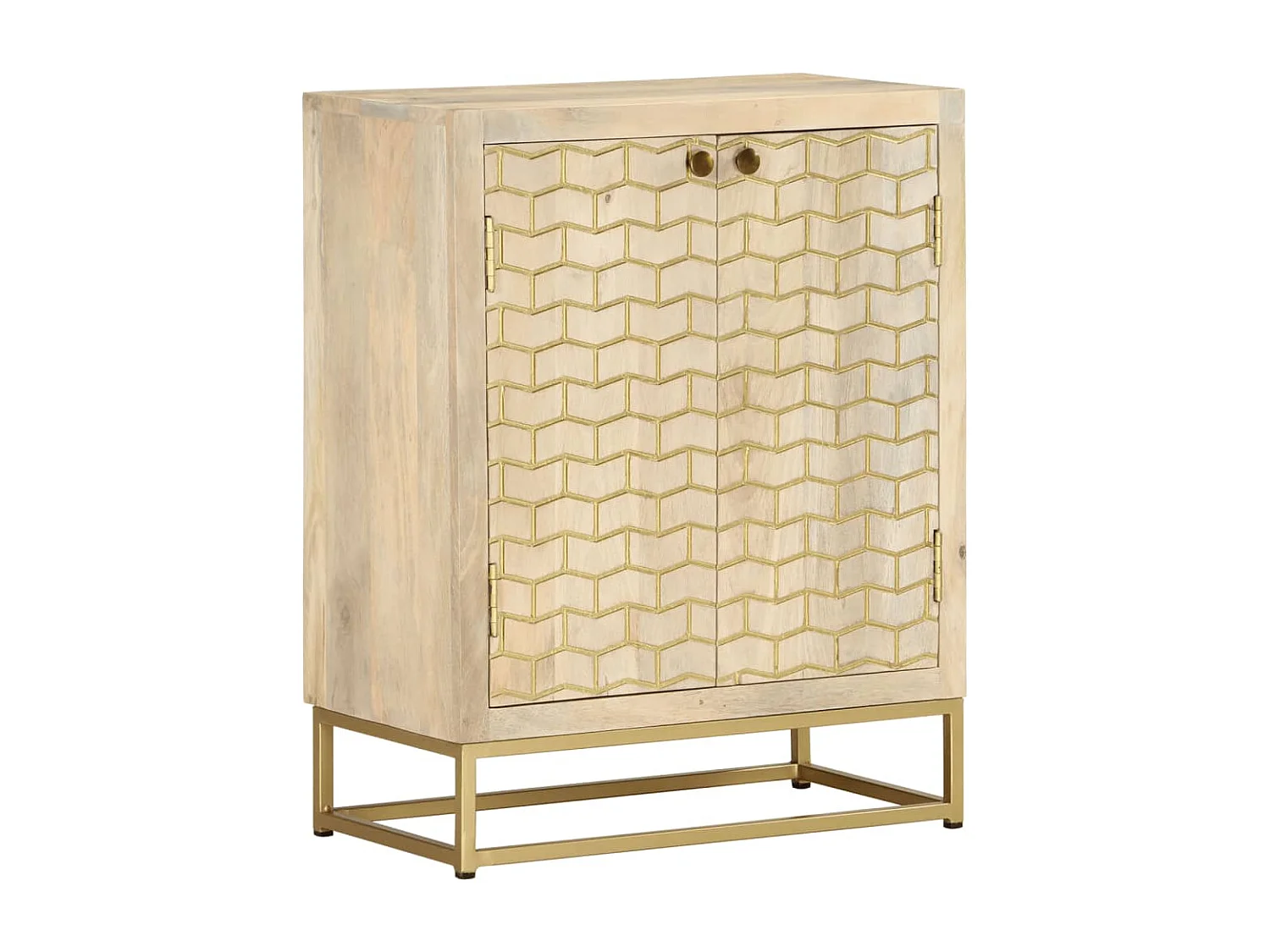 Buffet avec 2 portes 55x30x70 cm bois massif de manguier