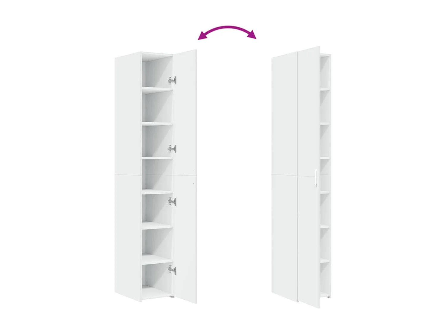 Buffet haut blanc 30x42,5x185 cm bois d'ingénierie