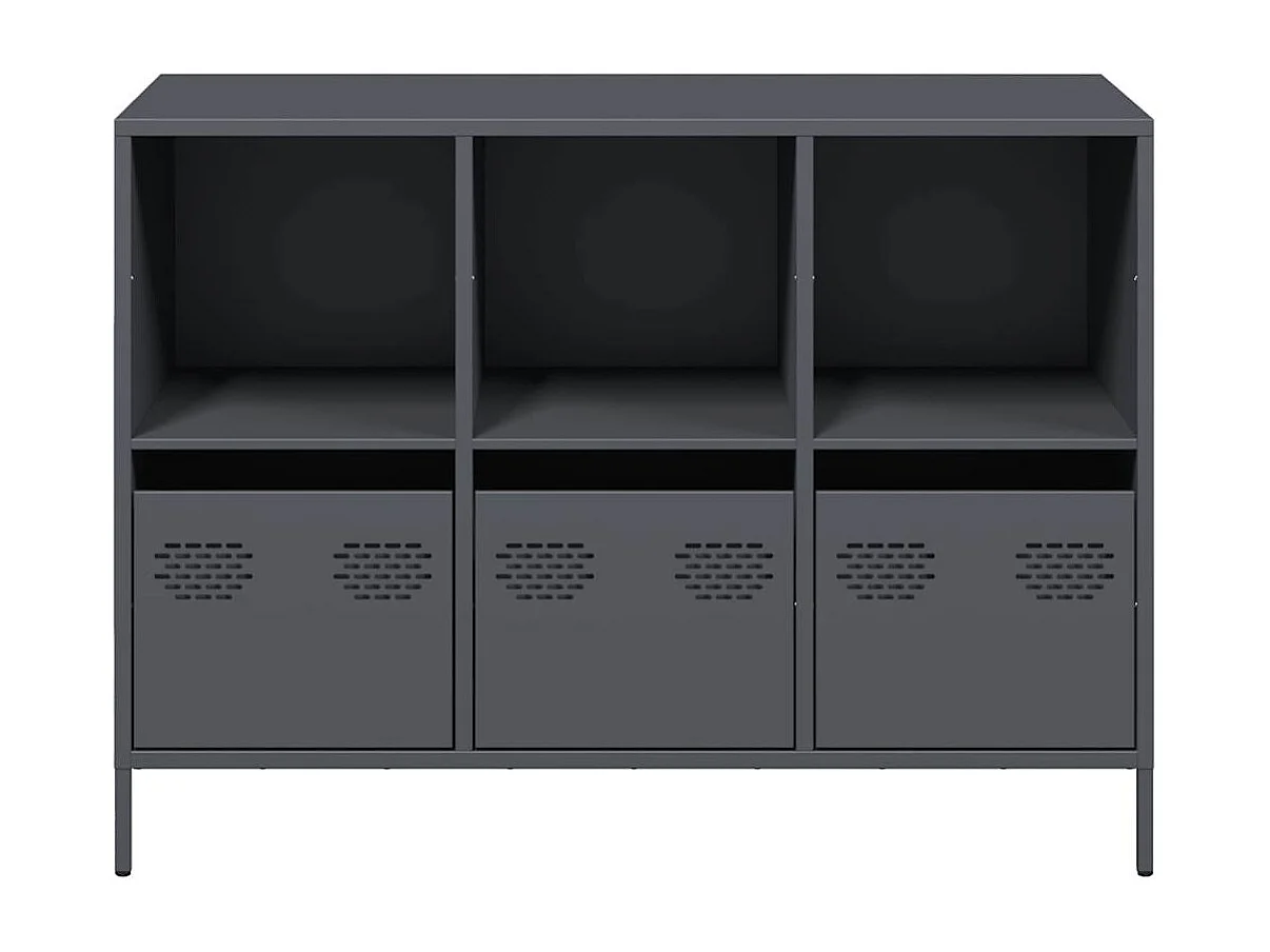 Buffet anthracite 101,5x39x73,5 cm acier laminé à froid