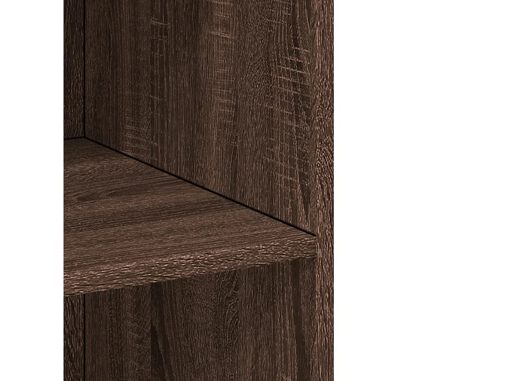 Buffet haut chêne marron 70x41x185 cm bois d'ingénierie